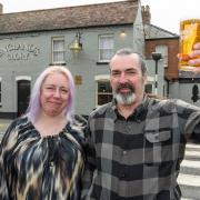 Cat Daniels and Bob Bell outside the newly revamped England’s Glory