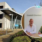 Council leader Cllr Claire Young with co-leader Cllr Ian Boulton