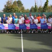 Players at the charity tournament for Cancer Research UK at Thornbury Lawn Tennis Club