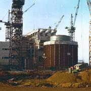Oldbury nuclear power station under construction in 1964
