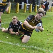 Mike Johnson scored Thornbury's second try in the defeat to Royal Wootton Bassett