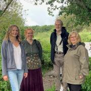 SGC's biodiversity and commons officer Caroline Gaze, chair of the Yate Common Friends Group Debs Tovey, Chair of South Gloucestershire Council Councillor Mike Drew and Cabinet Member for Planning, Regeneration and Infrastructure Chris Willmore