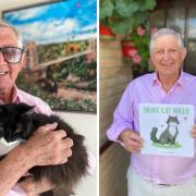 Freddie Hillberg with his new book which is based on his beloved cat Millie