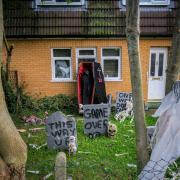 Halloween garden in Frome Road, Chipping Sodbury