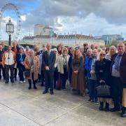Luke Hall joined by Yate residents on the famous House of Parliament terrace