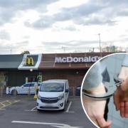 A knife was found outside the McDonald's on the Hardwicke roundabout last night