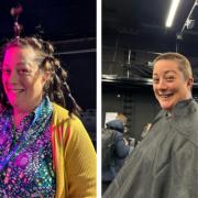 A Yate teacher raises nearly £3,000 after her tutor group bound, cut and shaved her head for charity
