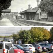 The old Stonehouse railway station which closed in the 1960s plus Cam and Dursley railway car park
