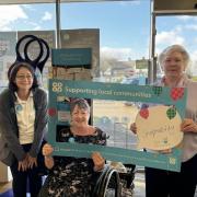 Shopmobility scheme in Yate celebrates a generous donation from customers of the Winterbourne Co-op