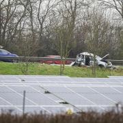 The scene of the tragic crash on the M4