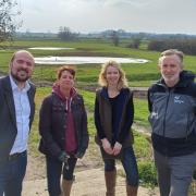 Conservative chair Richard Holden and Siobhan Baillie MP meeting with Andrew McLaughlin and Anna Tarbet from Gloucestershire Wildlife Trust