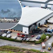 Firefighters tackle huge blaze at the Evri parcel warehouse in Avonmouth