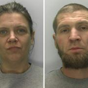 Emma Pullin and Johnathon French-Bell have both been jailed after attacking a couple at their home in Dursley