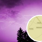 Yellow weather warning for Dursley tonight for thunderstorm
