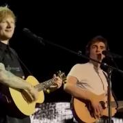 Luke Gittins singing The A Team with Ed Sheeran at the O2 Arena last year