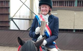 Verna Clifford with her trophy at Bristol Riding Centre - picture by Chris Brooks