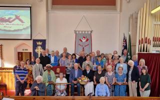 Roy Billett who recently turned 100 years old with other members from Thornbury Methodist Church
