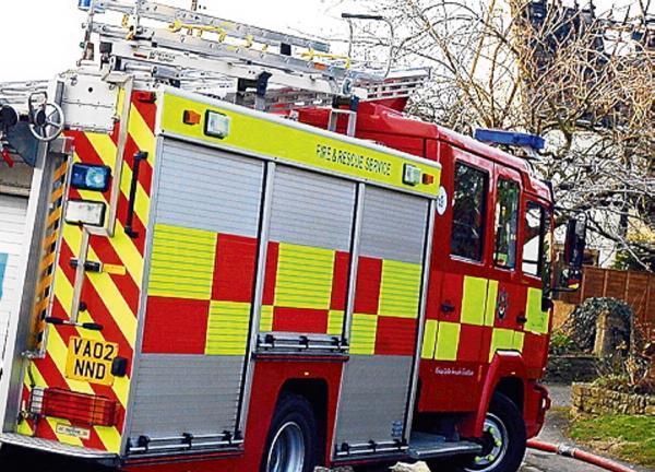 Fire crew tackle car on fire in Stroud