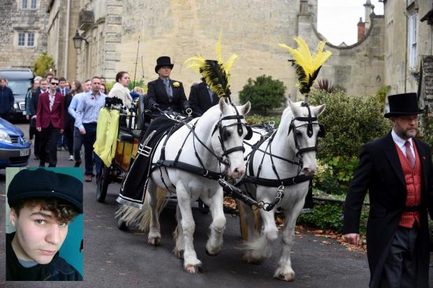 Friends and family gathered at St Mary's Church in Painswick to bid farewell to much-loved teenager George Holloway - All photos by Simon Pizzey
