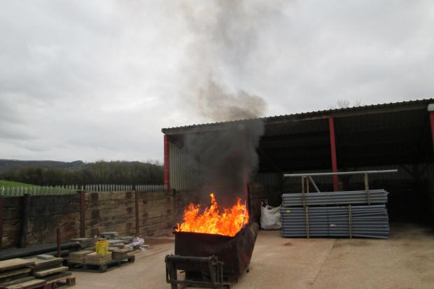The fire on March 10 at Citi Utilities Ltd in Haresfield